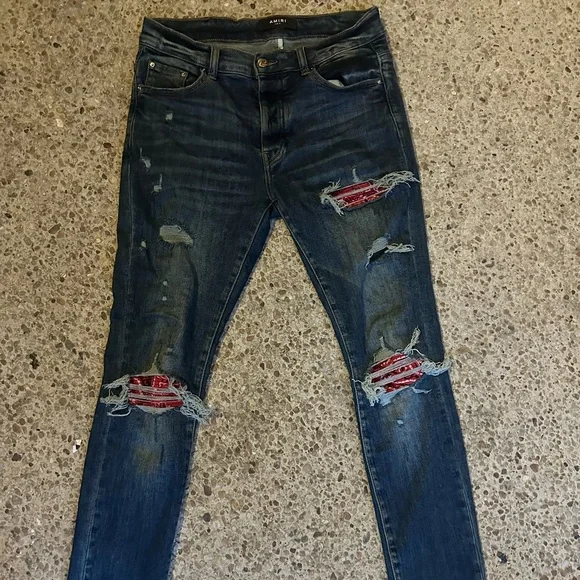 AMIRI Jeans Amiri Mx Red Bandana Jeans Size 31 Poshmark